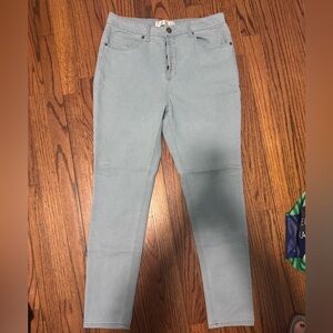 No Boundaries Button Fly Light Blue Leggings